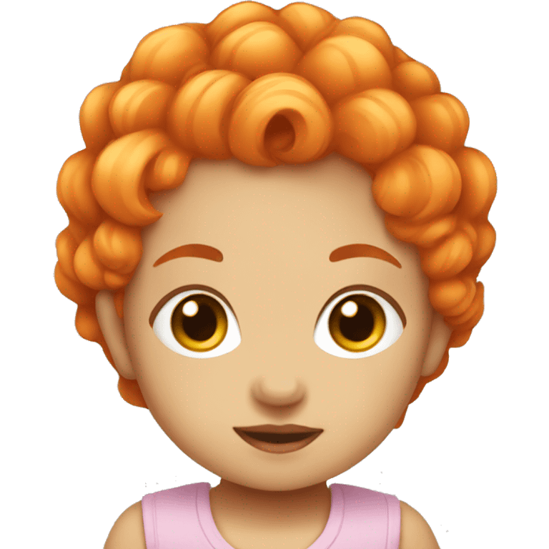 Baby girl with orange hair emoji