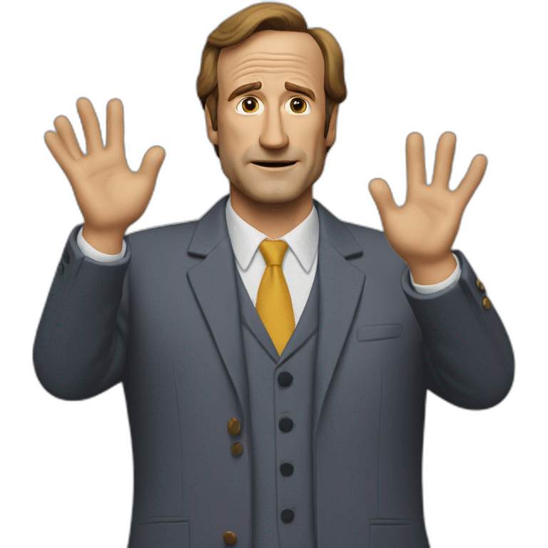 saul goodman with both his hands raised trying to grab something emoji