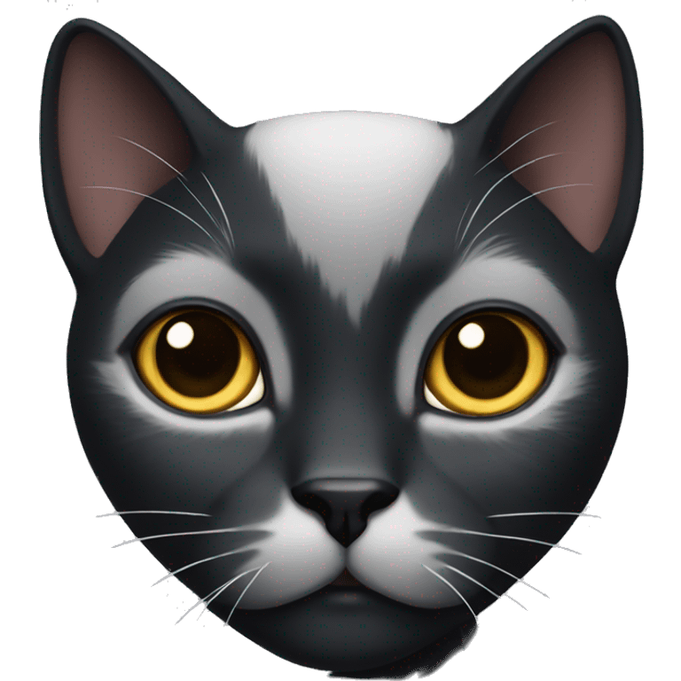 black cat with white chin emoji