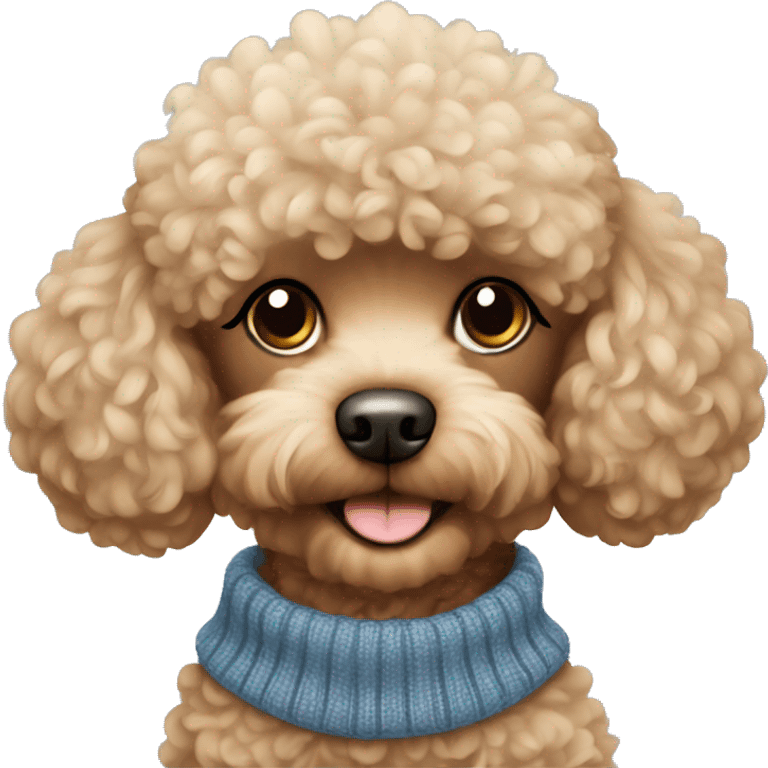 Toy poodle wearing sweater emoji