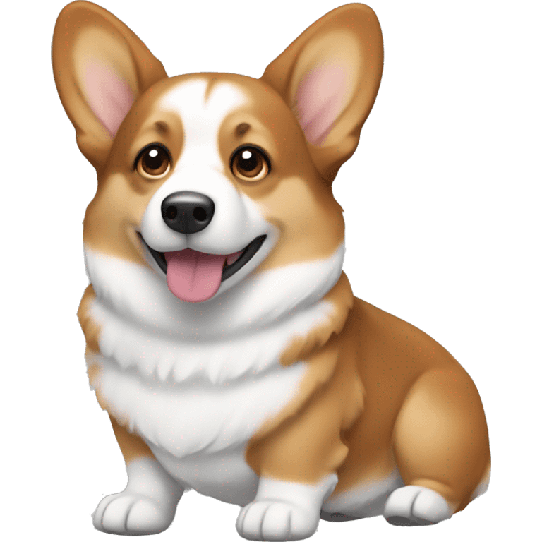 Brown and white corgi emoji