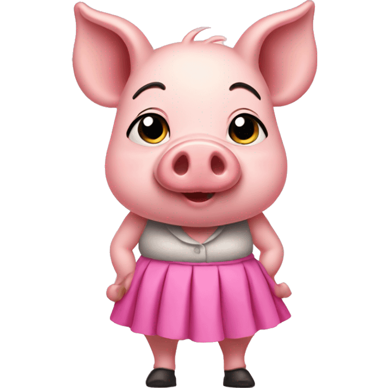 Pig wearing a pink skirt  emoji