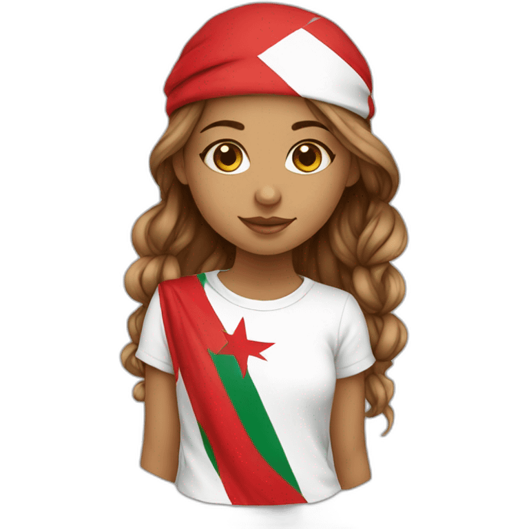 Girl with flag of morocco for shirt emoji