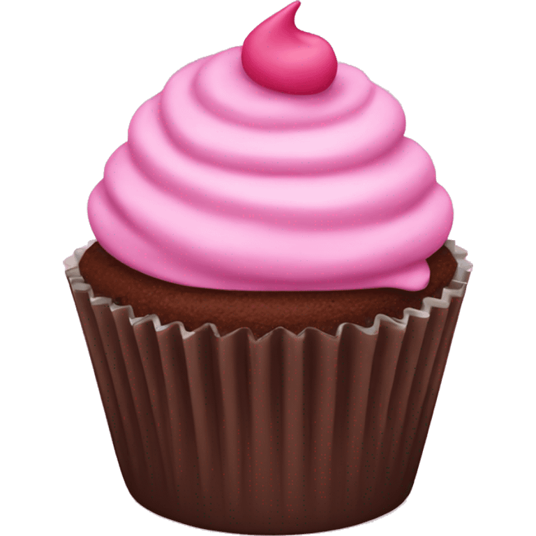 Pink chocolate cupcake emoji