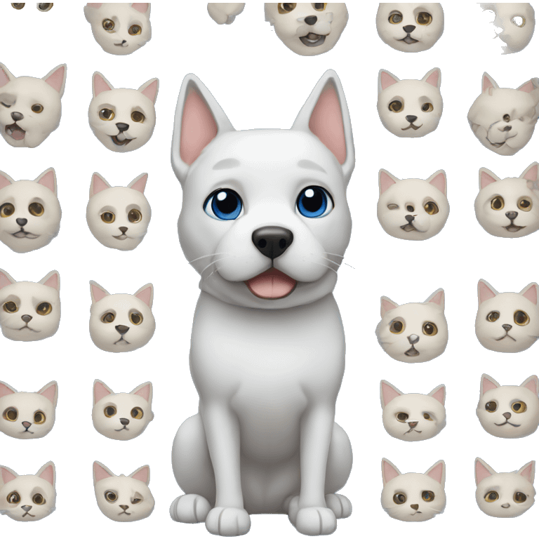 Blue meowdog via blue backgrounf  emoji