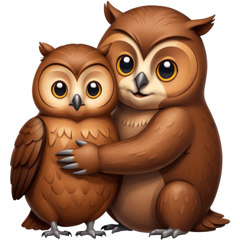 owl hugs beaver emoji