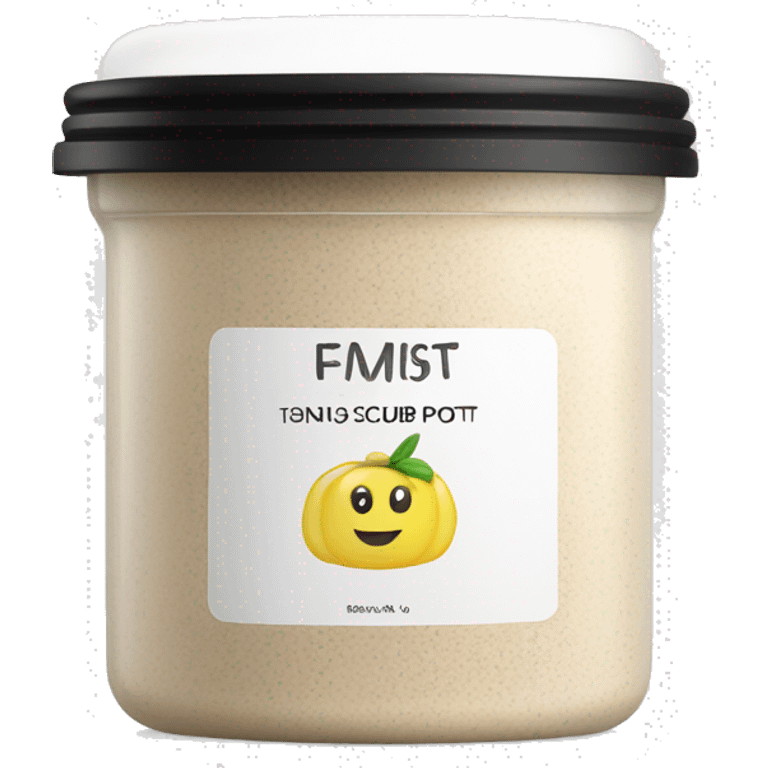 body scrub pot with label emoji