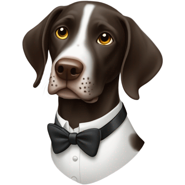 German shorthair pointer with a tuxedo  emoji