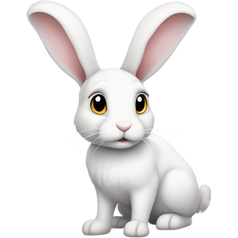 white bunny with floppy ears full body emoji