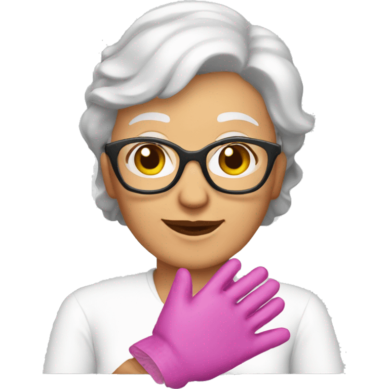 grandma with bloxing gloves emoji