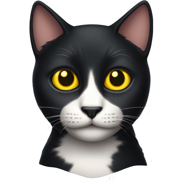 a black cat with yellow eyes emoji