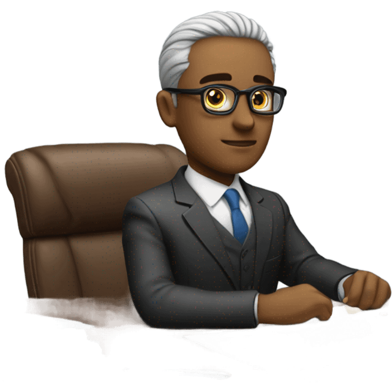 Patent lawyer at desk in in conference room emoji