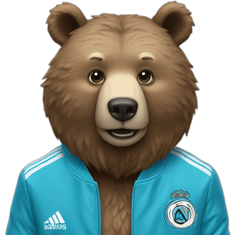 Bear with Olympique de Marseille jacket  emoji