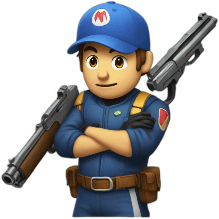 roy from mariokart with a gun emoji