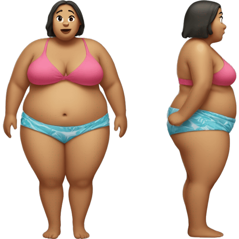 Fat woman in beach clothes emoji