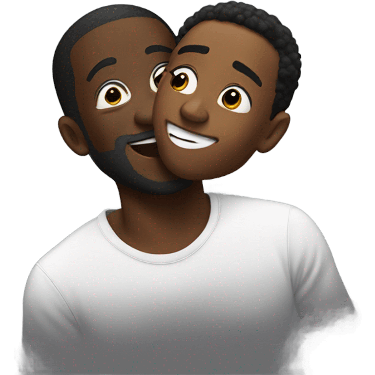 black man kissing a black man that is flying emoji