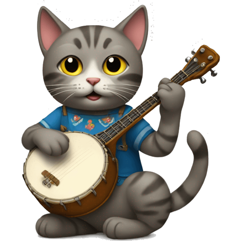 Cat playing a banjo emoji