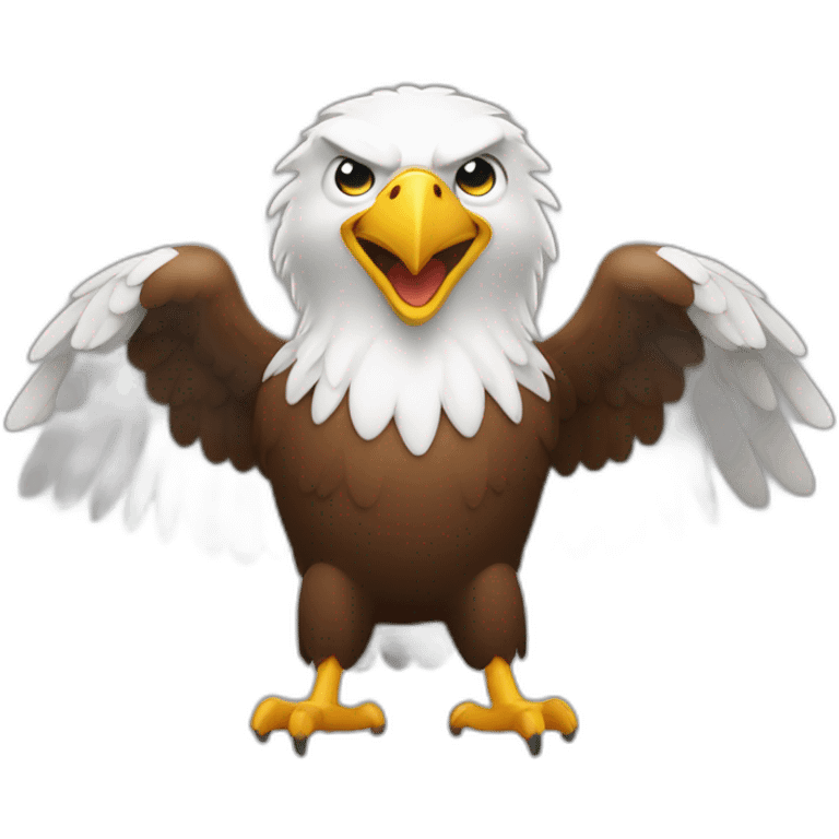 eagle with thumbs up and big smile and muscle pose emoji