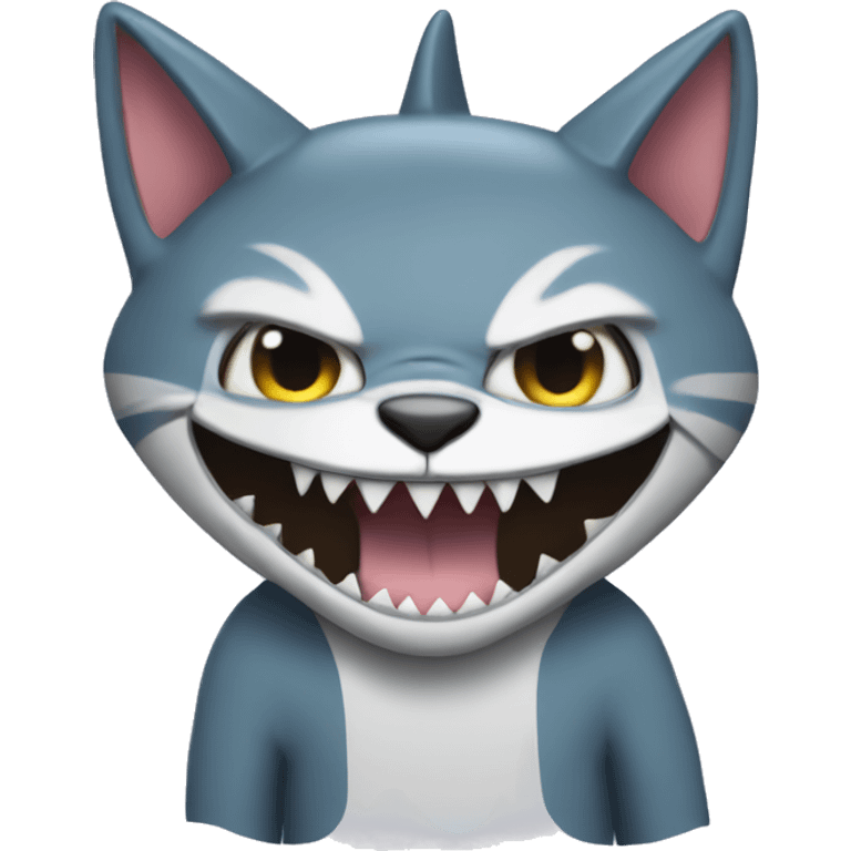 A cartoon cat wearing a shark costume  emoji