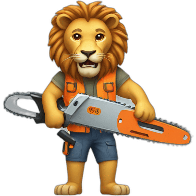 lion with a chainsaw emoji