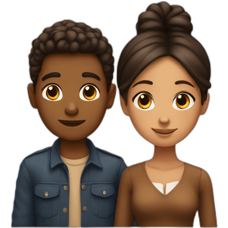 a brown boy and a brown girl in Budapest emoji