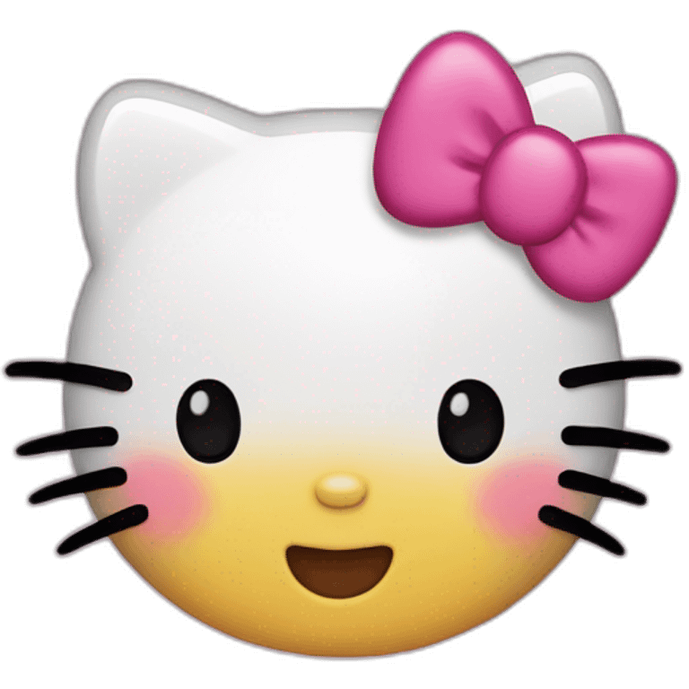 hello kitty with black straight hair emoji