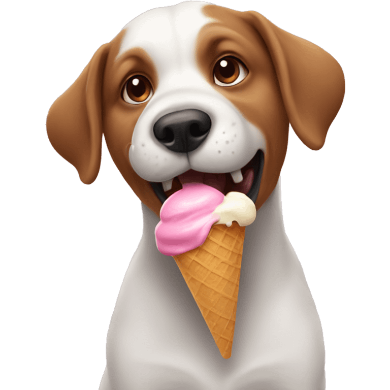 Dog eating ice cream emoji