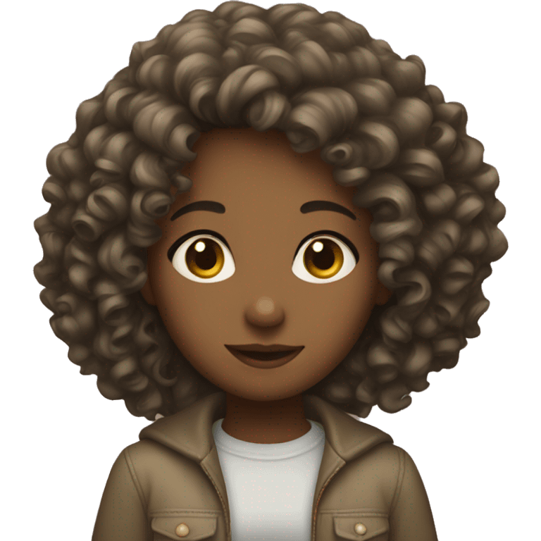 Girl with curly hair  emoji