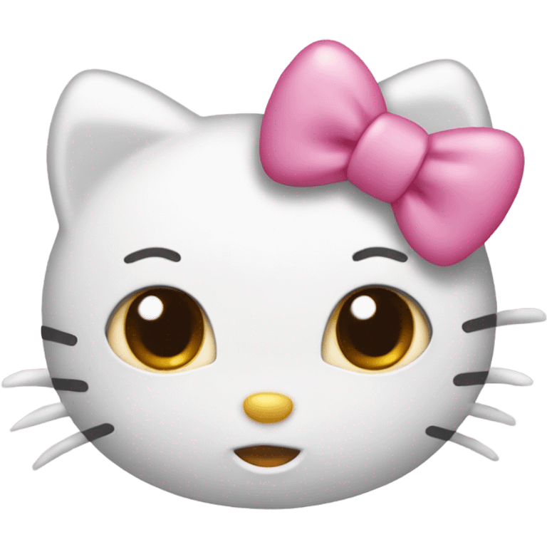 Hello kitty with a pink bow and heart eyes emoji