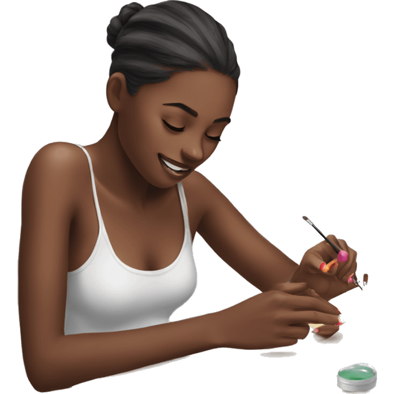 girl painting her nails emoji