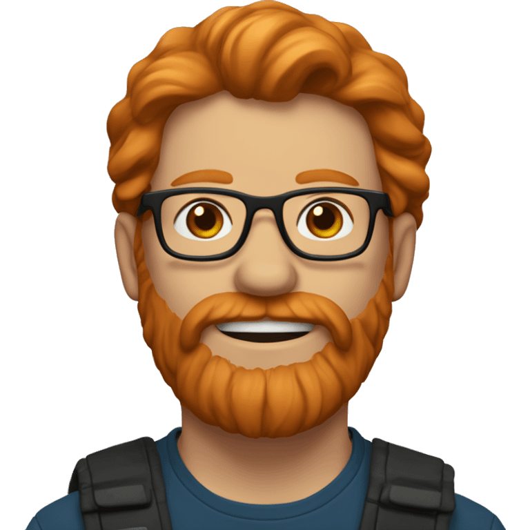 Ronnie Mcnutt, a ginger man with glasses, a beard and long ginger hair. emoji