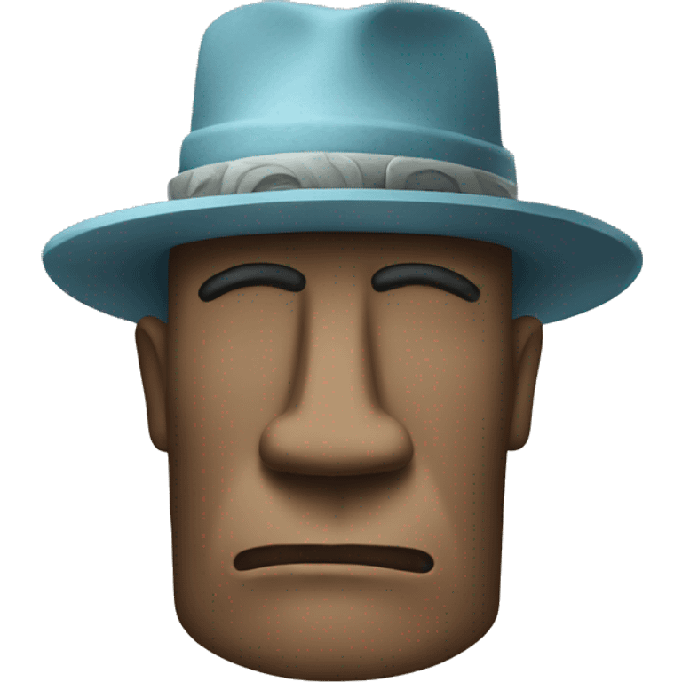 Moai wearing a cool hat emoji