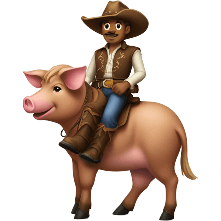 cowboy on a pig emoji