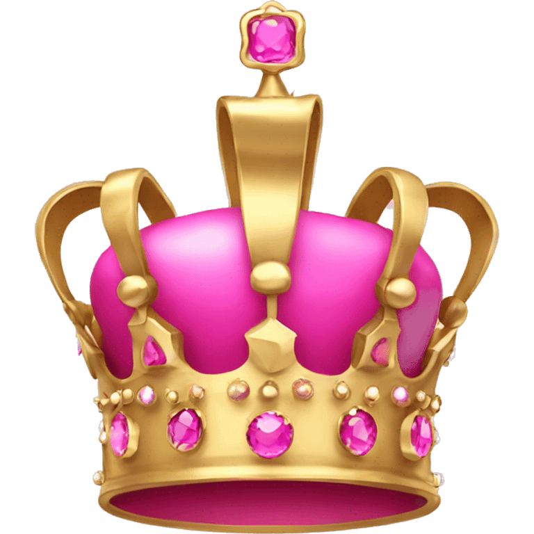 A gold crown with pink jewels emoji