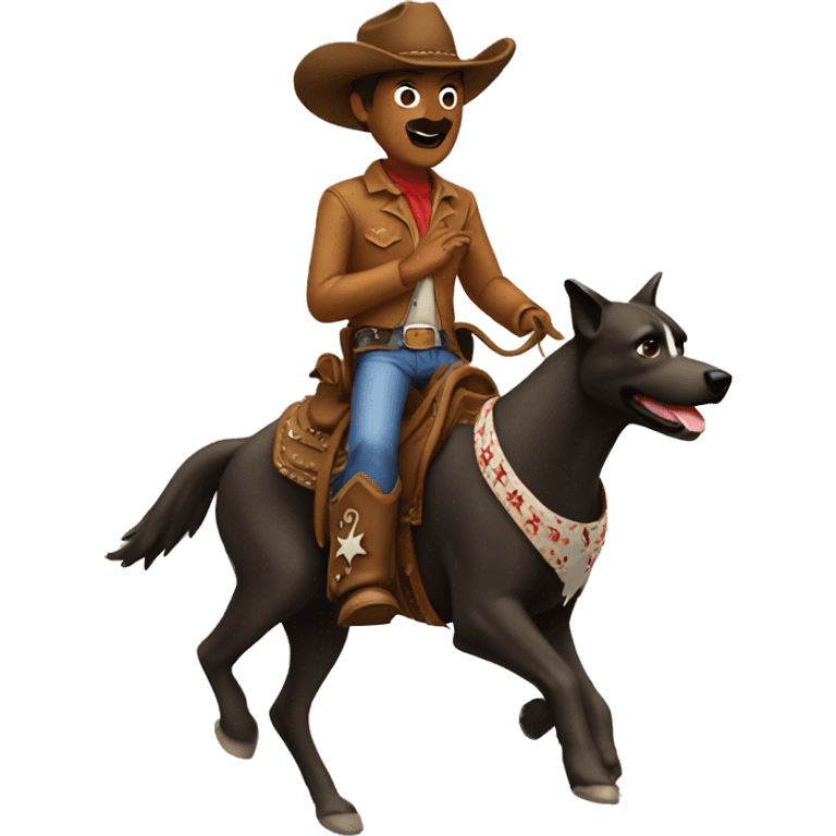 cowboy riding a dog emoji