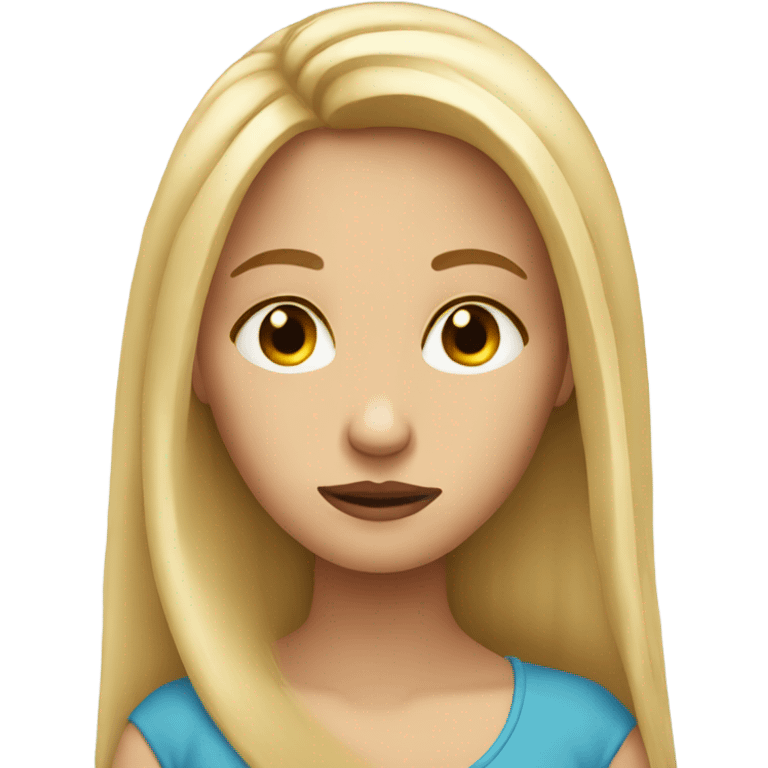 Bored girl long blonde hair  emoji