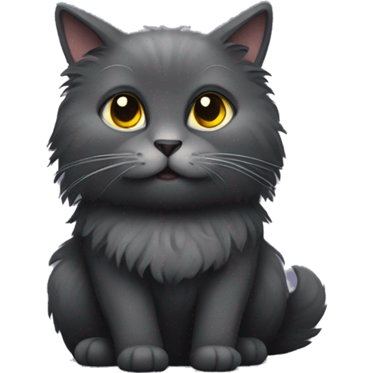 dark grey fluffy cat emoji