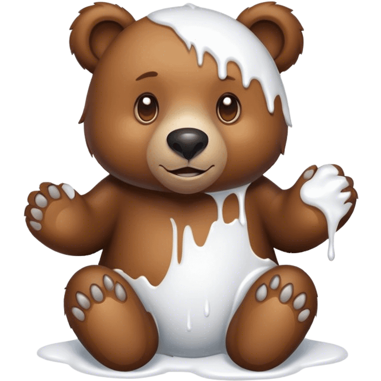 Brown bear covered in white paint emoji