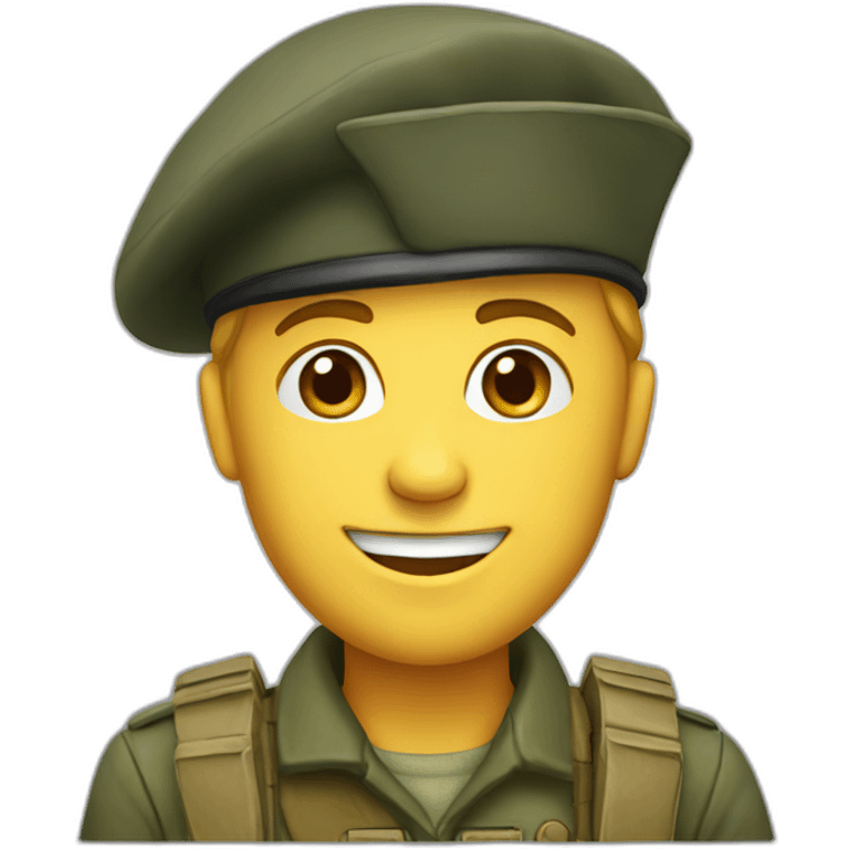 Dutch soldier with beret smiling emoji