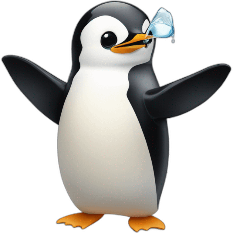 penguin qui boit un verre emoji