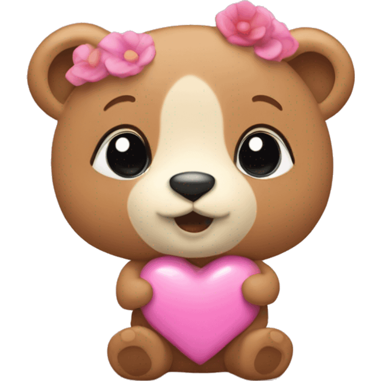 Rosa Herz mit Teddybär  emoji