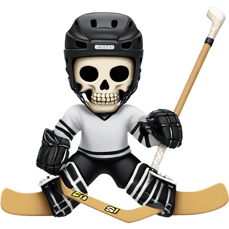 Skeleton hockey player mash-up emoji