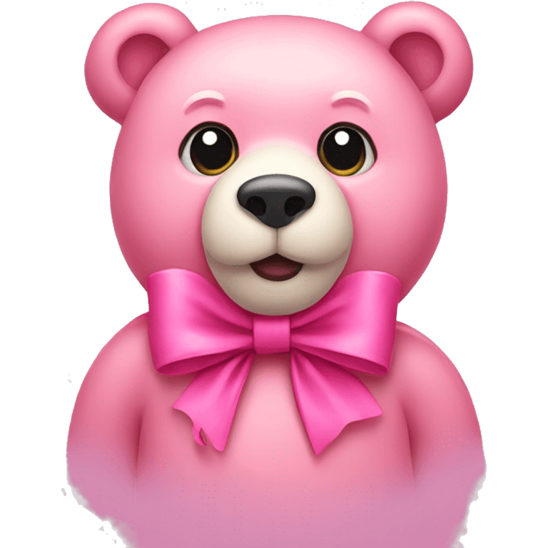 pink bear wearing a bow emoji