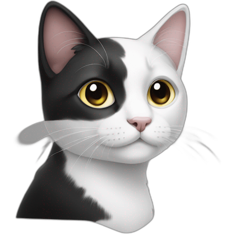 Black and white cats emoji