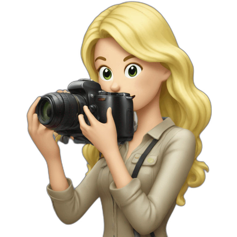 Slime blond photographer eating truffles  emoji