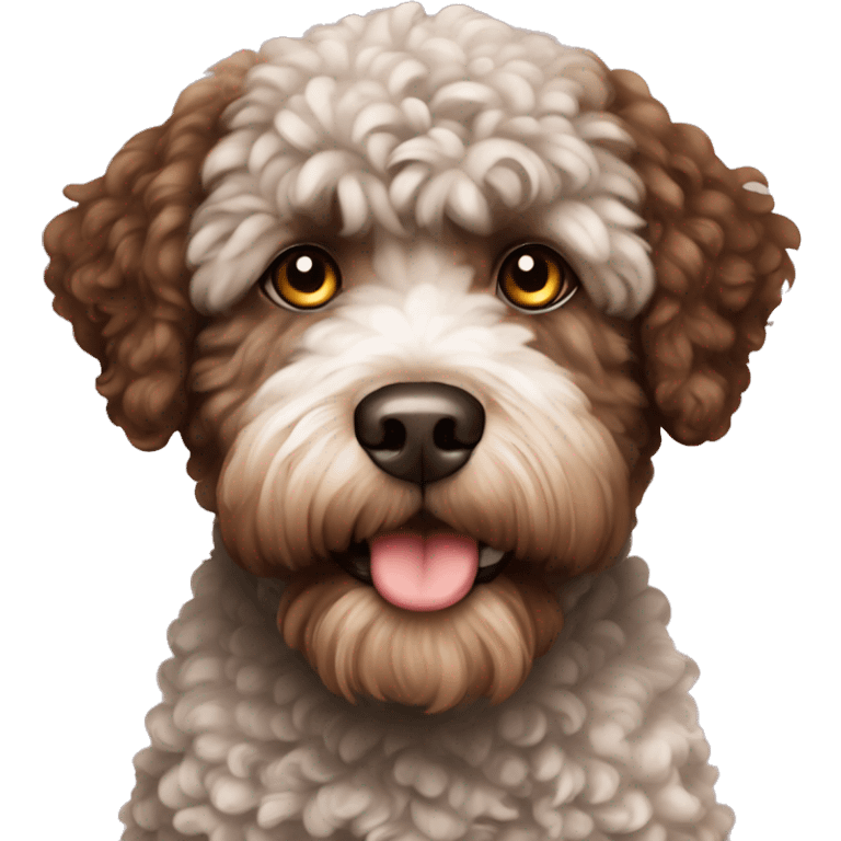 Lagotto Brown body fluffy Brown eyes emoji