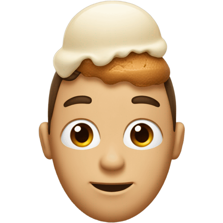 man with brown icecream on head emoji