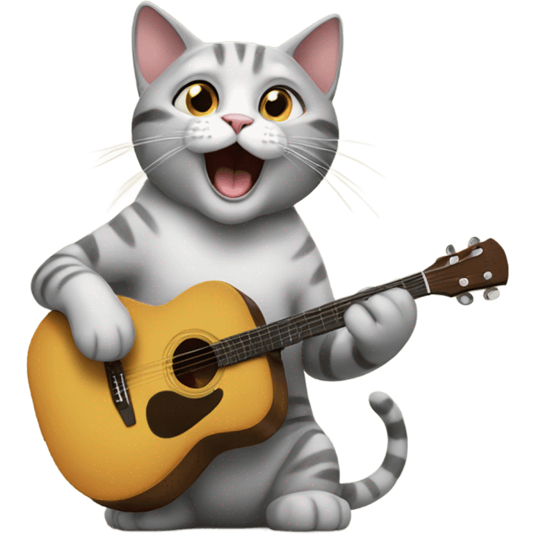 Cat singing a song emoji