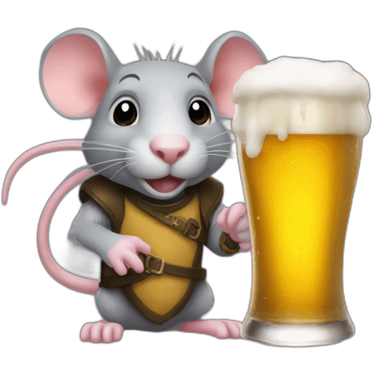 a rat in a beer glass playing dota emoji