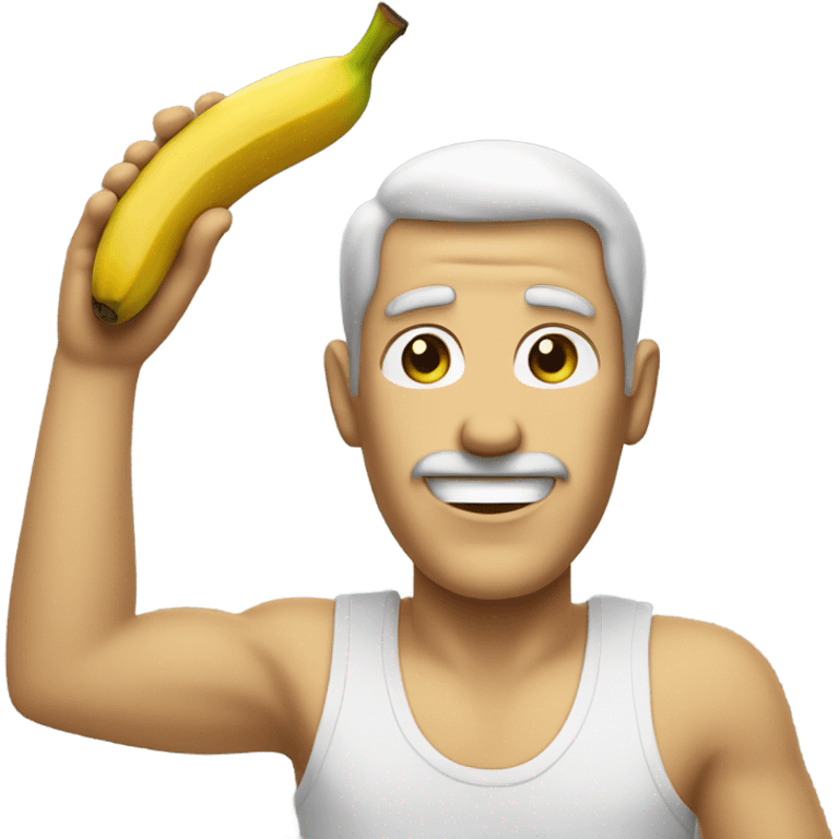 Banana man with banana hands emoji